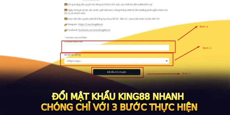 Các bước khôi phục mật khẩu King88